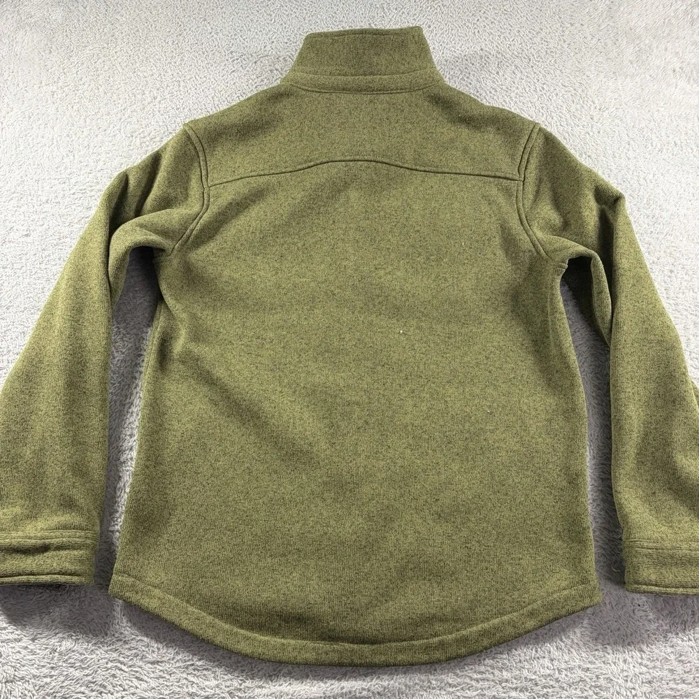 L.L Bean Snap Up Sweater Shirt‎ Mens Medium Heather Green Chore Pockets Utility